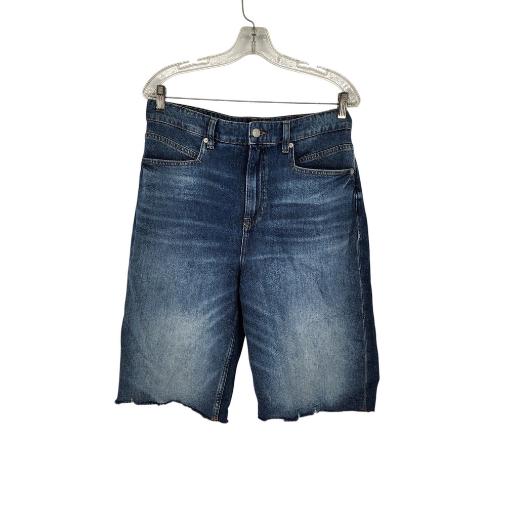 BOSS Hugo Boss C_Denim Jorts High Rise Raw Hem Knee Length Shorts NEW 30